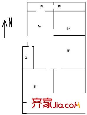 王舍人糧所宿舍 3室 戶型圖