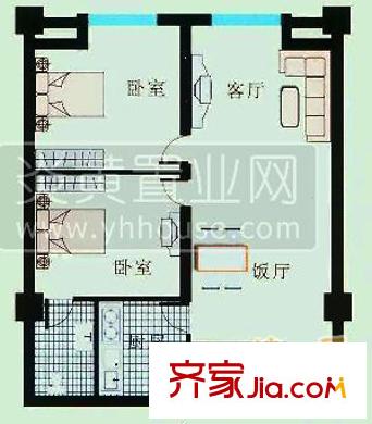 經(jīng)十路歷下段宿舍戶型圖經(jīng)十路（歷下區(qū)）單位宿舍 2室 戶型圖 2室2廳1衛(wèi)1廚