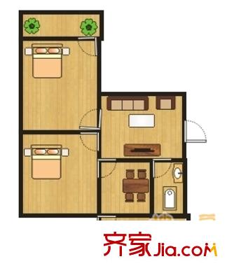 經(jīng)十路歷下段宿舍戶型圖經(jīng)十路（歷下區(qū)）單位宿舍 2室 戶型圖 2室2廳1衛(wèi)1廚