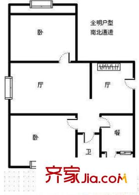 花園路東首單位宿舍 2室 戶型圖