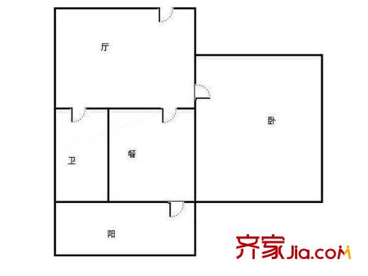 二輕廳單位宿舍 戶型圖