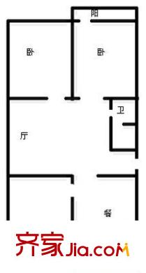 西八里洼單位宿舍 3室 戶型圖