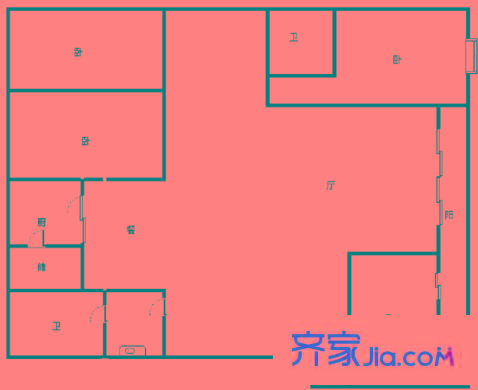 仁和盛庭 4居室 戶型圖