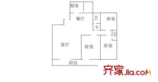 仁和盛庭 3居室 戶型圖