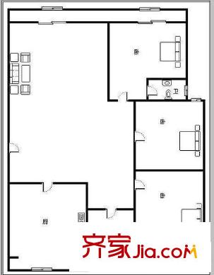 仁和盛庭 3居室 戶型圖