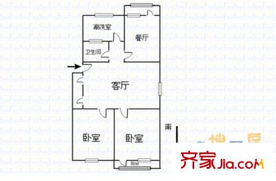 經(jīng)一路單位宿舍 2室 戶型圖