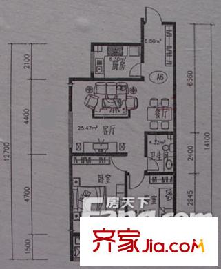 葉盛園小區(qū) 2居室 戶型圖
