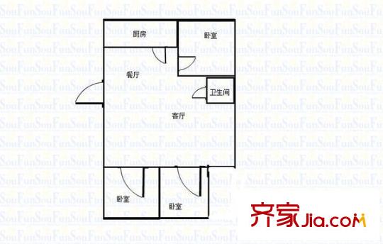 葉盛園小區(qū) 2室 戶(hù)型圖