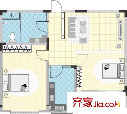 長(zhǎng)興苑兩室一廳一衛(wèi)80平米Ｃ戶型