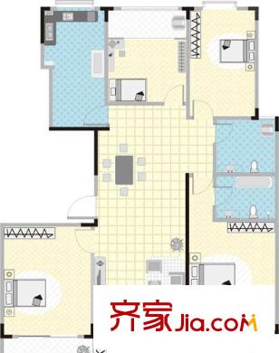 長(zhǎng)興苑166.7平米四室兩廳兩衛(wèi)E戶型