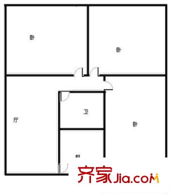 工業(yè)北路浪潮宿舍 3室 戶型圖