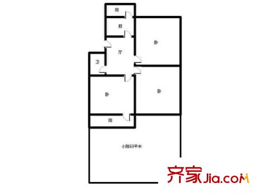 工業(yè)北路浪潮宿舍 3室 戶型圖