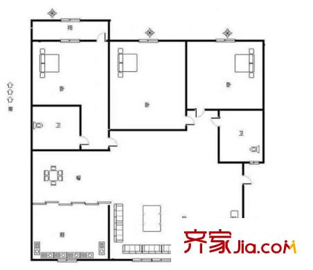 豐澤家園 3居室 戶(hù)型圖