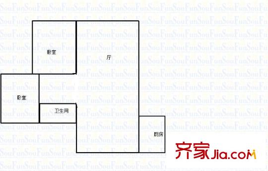 經(jīng)緯嘉園 2室 戶型圖