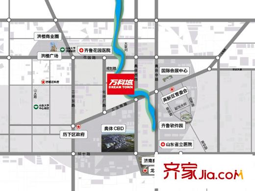 濟(jì)南萬科城區(qū)位圖