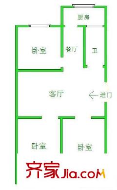 建筑大學(xué)宿舍 3居室 戶型圖