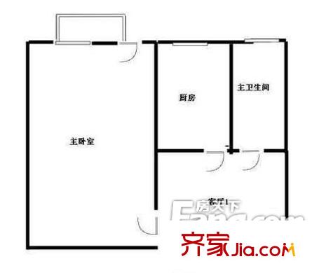 聚鑫旺園戶型圖111 1室1廳1衛(wèi)1廚