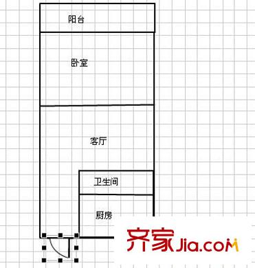 農(nóng)科院單位宿舍 1室 戶型圖