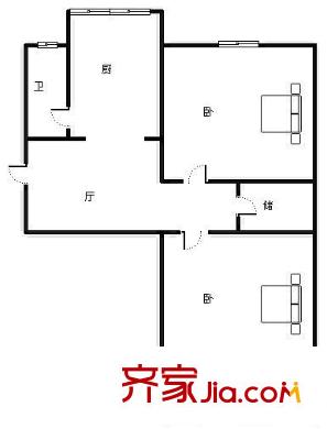 標(biāo)山南路單位宿舍 2室 戶型圖