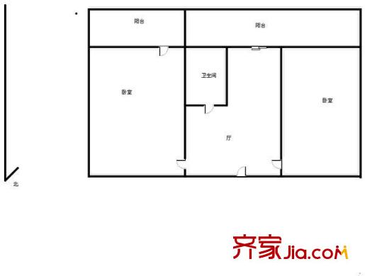 標(biāo)山南路單位宿舍 2室 戶型圖