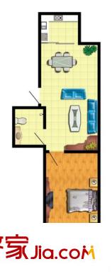 鮑賢商務公寓戶型圖1室1廳1衛(wèi)1廚