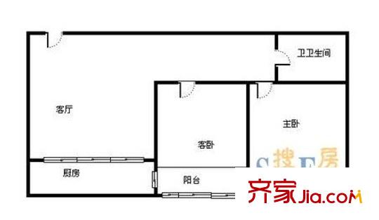 建苑花園 2居室 戶型圖