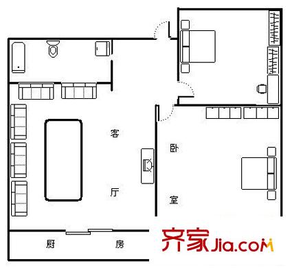 王舍人糧所宿舍 2室 戶型圖