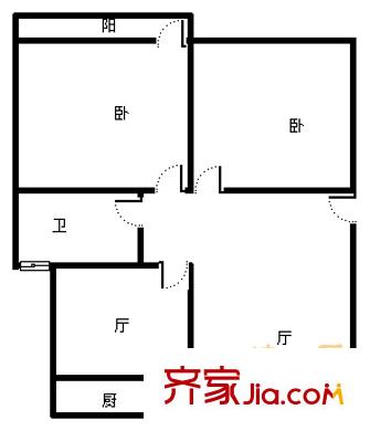 王舍人糧所宿舍 2室 戶型圖