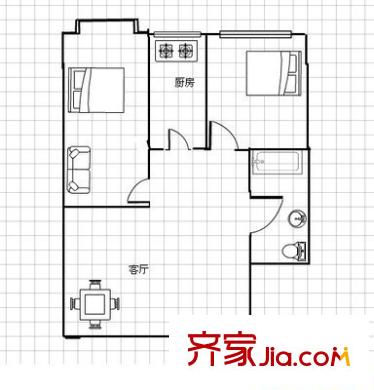 經(jīng)十路歷下段宿舍戶型圖經(jīng)十路（歷下區(qū)）單位宿舍 2室 戶型圖 2室1廳1衛(wèi)1廚