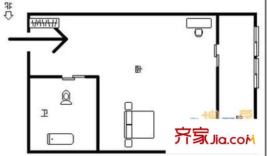 經(jīng)十路歷下段宿舍戶型圖經(jīng)十路（歷下區(qū)）單位宿舍 1室 戶型圖 1室1衛(wèi)1廚
