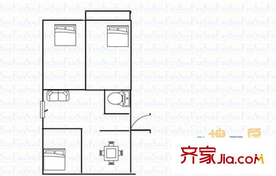 經(jīng)十路歷下段宿舍戶型圖經(jīng)十路（歷下區(qū)）單位宿舍 3室 戶型圖 3室2廳1衛(wèi)1廚