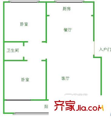經(jīng)三緯十一宿舍戶型圖經(jīng)三緯十一單位宿舍 2室2廳1衛(wèi)1廚