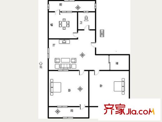 五里山單位宿舍戶型圖1