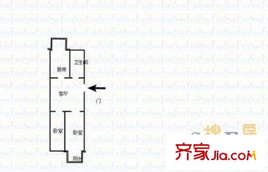 工商銀行宿舍（濟(jì)微路）戶型圖工商銀行宿舍1 2室1廳1衛(wèi)1廚