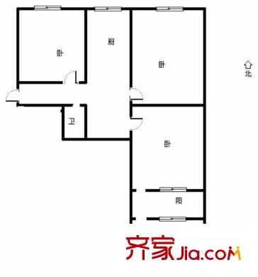 工商銀行宿舍（濟微路） 3室 戶型圖