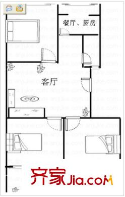 工商銀行宿舍（濟微路）戶型圖工商銀行宿舍 3室1廳1衛(wèi)1廚