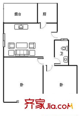 豐澤家園 2室 戶型圖