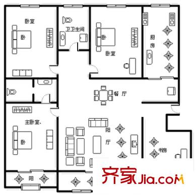 水映麗山 3室 戶型圖