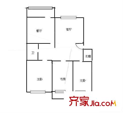 建筑大學(xué)宿舍 3居室 戶型圖