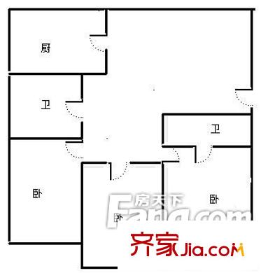 聚鑫旺園戶型圖3221 3室2廳2衛(wèi)1廚
