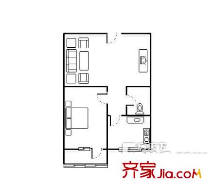 芙蓉花園  1室戶型圖