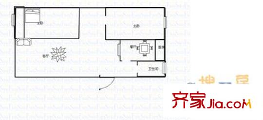 歷山北路單位宿舍 2室 戶型圖