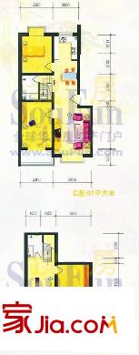 東園山莊戶型圖3室2廳2衛(wèi)1廚