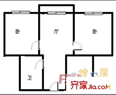 華洋名苑 2居室 戶型圖