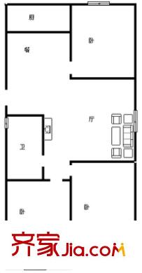 東關(guān)大街宿舍 3室 戶型圖