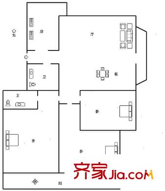 金源山居 3居室 戶型圖