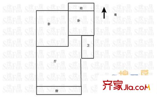 西城新苑小區(qū) 2室 戶型圖