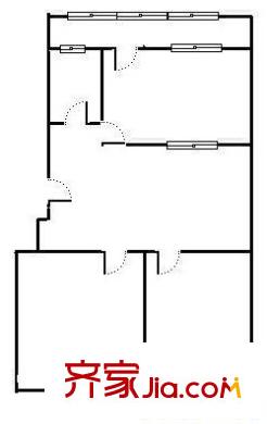 工商銀行宿舍（濟(jì)微路）戶型圖工商銀行宿舍 2室2廳1衛(wèi)1廚