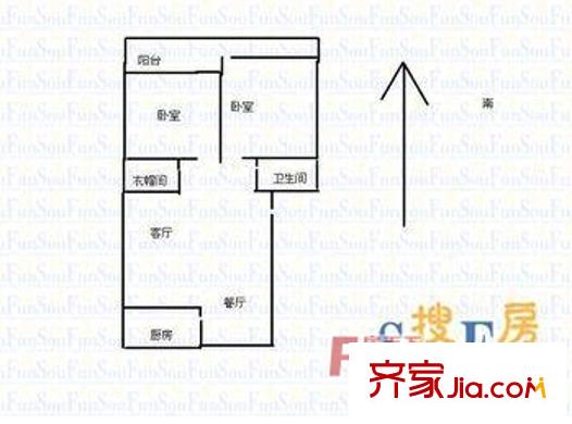 工商銀行宿舍（濟(jì)微路）戶型圖工商銀行宿舍2 2室2廳1衛(wèi)1廚