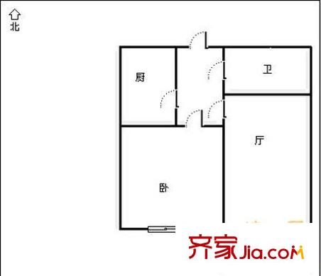 天成路單位宿舍 1室 戶型圖